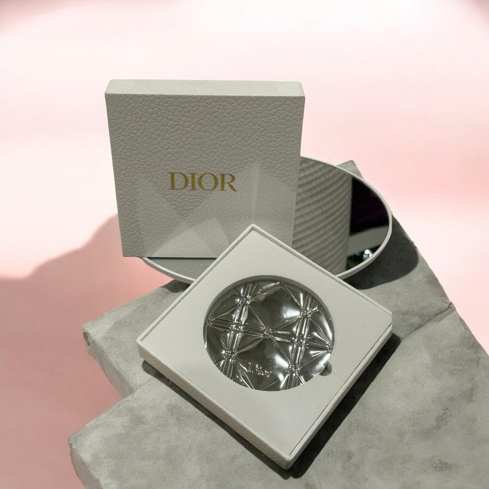 Dior Silver Compact Mirror with box